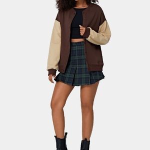 NWT Halara Everyday High Waisted 2-in-1 Plaid Pleated Activity Skirt
